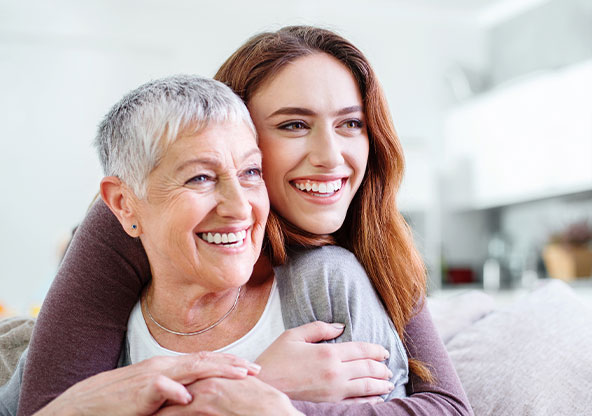 Adult mother and daughter