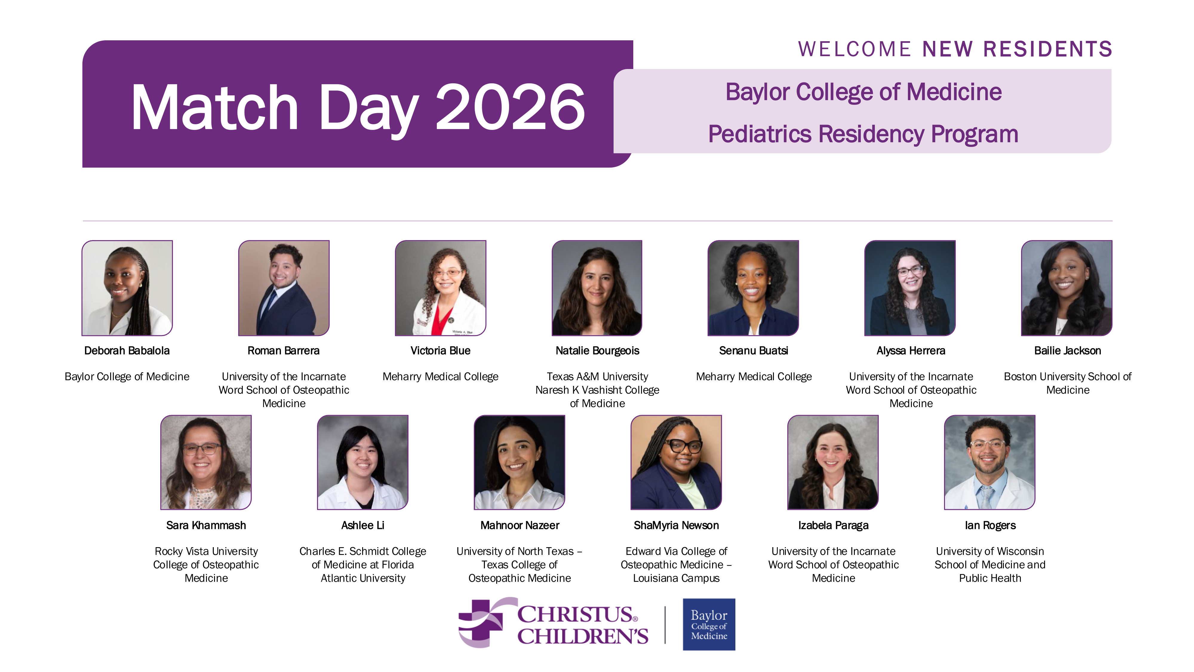 Baylor College of Medicine Pediatrics Residency Program